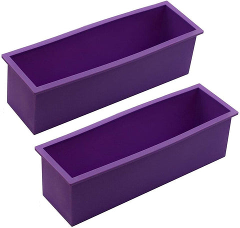 (; Purple; Product 7"W x 8"H)(Item #28) DD-life Flexible Rectangular Soap Silicone Mold Candle Making for Homemade Soap Crafts-Set of 2