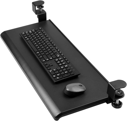 (; Black; Product 27.6 x 12.2 x 6 inches)(Item #7) HUANUO Keyboard Tray 27" Large Size, Keyboard Tray Under Desk with C Clamp, Computer Keyb