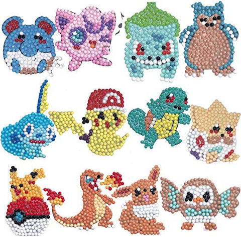 (; Multicolor; Package 6.89 x 5.71 x 1.14 inches)(Item #17) Suson 12 PCS 5D DIY Kids Diamond Painting Stickers Kits for Kids, Diamond Art Mo