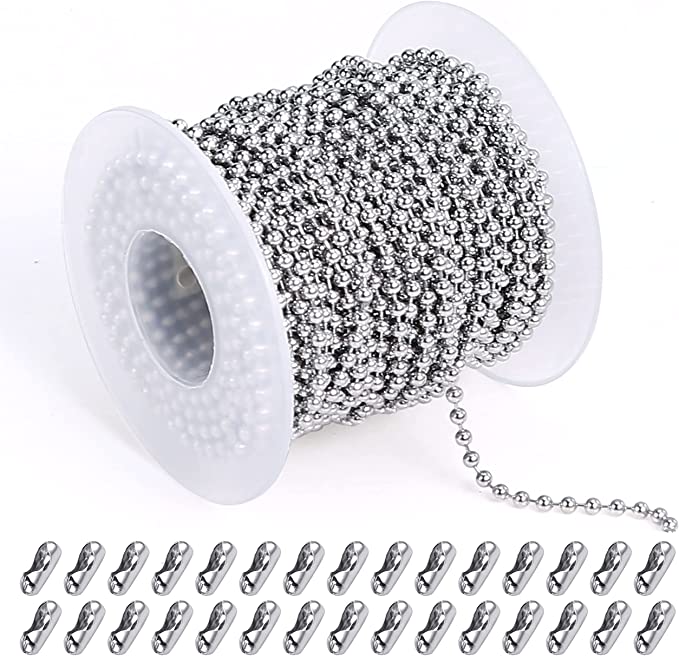 65 Feet Silver Chain Stainless Steel Chain for Jewelry Making with 40 Sets  Lobster Clasps Link Jump Rings (Wide 2.4mm)