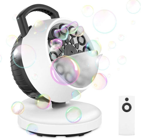 (Used; White; Package  11.65 x 9.25 x 9.13 inches)(Item #17) Easife Bubble Machine for Parties Kids Portable Professional Automatic Recharge