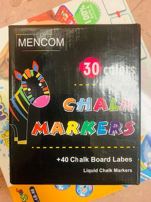 (; Blue; Product 5.91 x 0.98 x 5.51 inches)(Item #66) (30pack) Mencom Liquid Chalk Markers,Vibrant Chalk Pens for Blackboard, Chalkboard, Mi