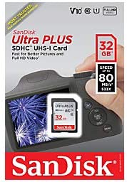 (Item #130) (;;) SanDisk Ultra Plus SD Card, 32GB, SDSDUW3-032G-AN6IN
