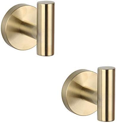 (; Gold; Product _3.98 x 3.62 x 2.72 inches)(Item #696) (Similar)GERZWY Bathroom Brushed Gold Coat Hook SUS 304 Stainless Steel Single Towel
