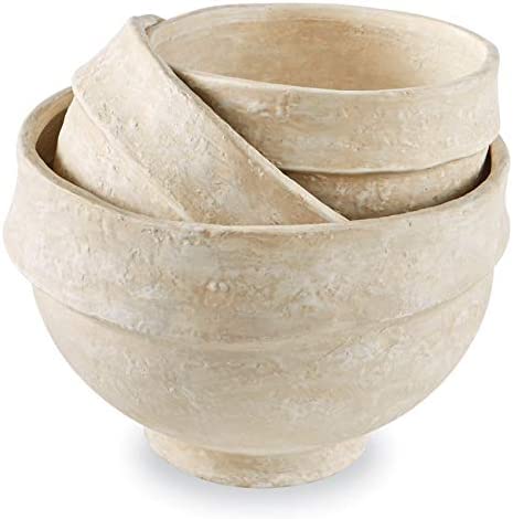 (; White; Item 16 x 16 x 10 inches)(Item #14) Paper Mache Bowl Nested Set