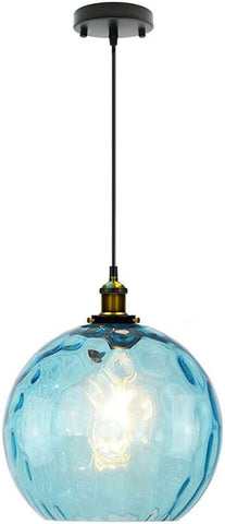 (; Blue; Size: 25cm)(Item #13) Blue Pendant Light Shade Industrial Hanging Lights Fixtures Ceiling Outdoor Pendant Lighting for Kitchen Isla
