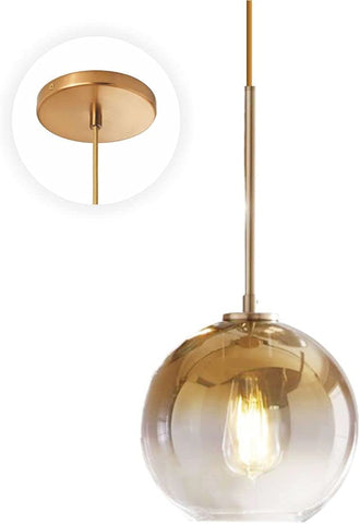 (; Gold; Package _12.01 x 10.63 x 10.55 inches)(Item #22) PULEE Modern Globe Pendant Light 1-Light Gradient Shade Glass Hanging Lamp Mid Cen