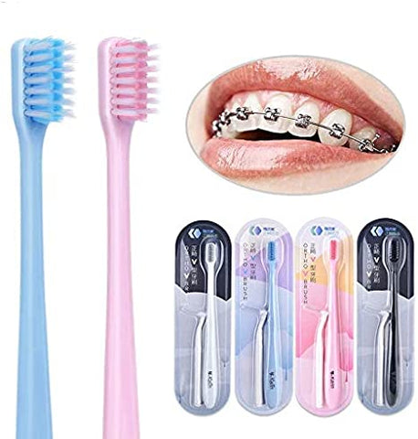 (Item #256) Y-kelin V-shaped Orthodontic Toothbrush Soft Bristle with one Inter-Dental Brush(0.2002;;)