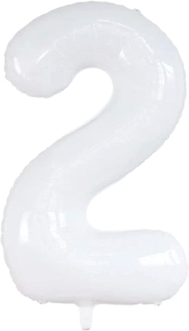 (; White; Package 8.11 x 5.35 x 0.31 inches)(Item #25) 40 inch White Large Happy Birthday Number 0-9 Foil Balloon Birthday Party or Wedding