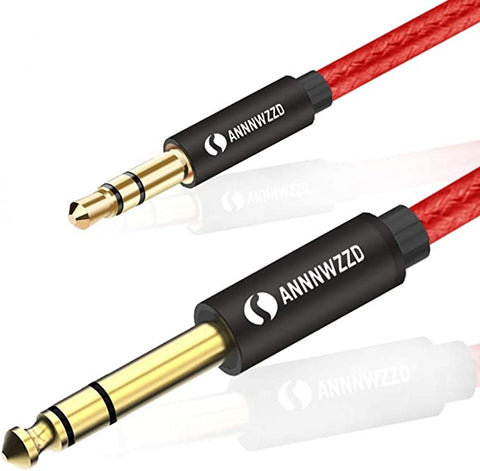 (Item #126) (SIimilar, 1pc),ANNNWZZD 3.5mm to 6.35mm TRS Stereo Audio Cable,6.35 1/4 Male to 3.5 1/8 Male Aux Jack (2M)(;;)
