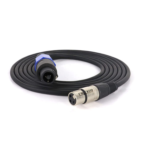 HBU Pack of 1 SpeakOn to XLR Cable 10 Feet - Pro Microphone Audio Jack Speak-On Male Plug to 3 Pole XLR Female Extension Wire - 10ft. Pro St