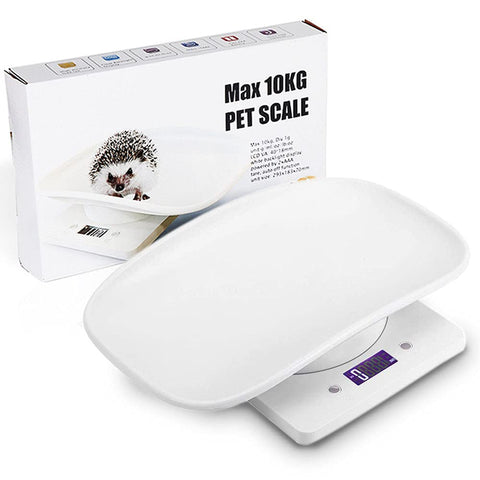 (; WHITE; Package _ 11.77 x 7.44 x 1.81 inches)(Item #492) Pet Digital Scale,Weight Scale Multifunction Portable Electronic 10kg/1g Digital