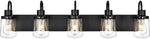 (; Black; Product 42 x 4.52 x 10.5 inches)(Item #27) Yaohong Bathroom Lights Over Mirror, Black Vanity Light Fixtures with 5 Clear Glass Glo