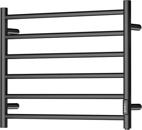 (;black;25.25 x 20.75 x 2.5 inches)(Item #42) DAILYLIFE Towel Warmer, Wall Mounted Heated Drying Racks Stainless Steel (6 Bar Black Round)