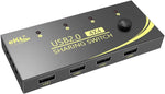 (; BLACK; Package 8.23 x 5.87 x 2.28 inches)(Item #429) eKL USB 2.0 Sharing Switch 4 Computers in 4 USB Peripheral Out Switcher for PCs Mous