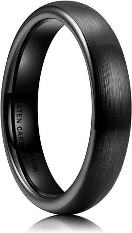 king-will-mens-4mm-black-matte-finish-tungsten-carbide-ring-for-men-silver-domed-engagement-wedding-band-comfort-fit-item-46