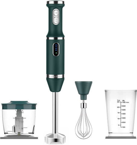 (; Green; Product 15.98 x 9.53 x 5.87 inches)(Item #18) Cordless Hand Blender Electric, DmofwHi USB-C Rechargeable Immersion Blender with Wh