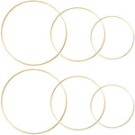 (; Gold; Package 11.93 x 11.81 x 1.46 inches)(Item #21) Sntieecr 6 Pack 3 Sizes (8, 10 & 12 Inch) Large Metal Floral Hoop Wreath Macrame Gol