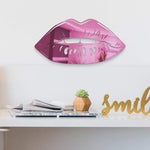 (; Pink; Size: 19"W x 10"T)(Item #18) 4ArtWorks - Gloss Lips 3D Wall Art - Ready to Hang Acrylic Wall Decorations for Bedrooms, Dorms, Livin