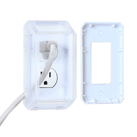 (Item #323) EUDEMON Baby Safety Electrical Outlet Cover Box Childproof Large Plug Cover for Babyproofing Outlets Easy to Install & Use (Tran