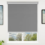 (Item #372) Blackout Window Shades Cordless Window Blinds with Spring Lifting System for Home & Office, 27 x 72 Inch, Grey(3.5816;;)