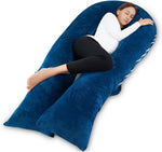 (Slightly used; Dark Blue; Size: 65 Inch)(Item #13) Meiz Pregnancy Pillow, Pregnancy Body Pillow, Pregnancy Pillows for Sleeping, 65" Matern