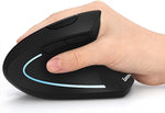 (; Black; Product 4.6 x 2.7 x 3.9 inches)(Item #732) Ergonomic Mouse, LEKVEY Vertical Wireless Mouse - Rechargeable 2.4GHz Optical Vertical