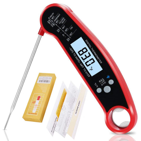 (;RED;7.2 x 2.7 x 1 inches)(Item #20) SKERYBD Digital Meat Thermometer for Cooking and Grilling, 2s Instant Read & High Accuracy & IP67 Wate