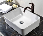 (Item #516) (;;) VCCUCINE 19"x15" Rectangle Above Counter Porcelain Ceramic Bathroom Vessel Vanity Sink Art Basin