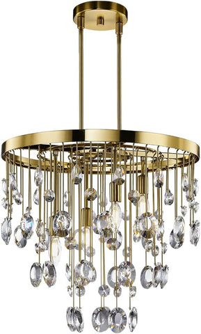 (; Gold; Item _22.44 x 22.44 x 7.87 inches)(Item #1) Modern Crystal Chandelier 4-Lights Gold Chandelier Light Luxury Raindrop Pendant Ceilin