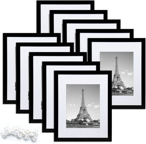 (; Black; Package 16 x 12 x 7 inches)(Item #697) upsimples 8x10 Picture Frame, 1 pc, Display Pictures 5x7 with Mat or 8x10 Without Mat,Multi
