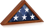 (Item #624) (;;) E-Coin 3'x5' Small Flag Display Case Military Holder Veteran Flag Shadow Box, Not for Burial Funeral Flag-Brown Finish