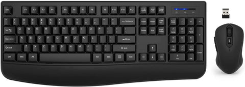 (; Black; Product 17.52 x 7.36 x 0.91 inches)(Item #15) Wireless Keyboard and Mouse Combo, EDJO 2.4G Full-Sized Ergonomic Computer Keyboard