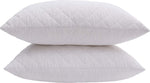 (; White; Package 17.04 x 12.56 x 7.6 inches)(Item #24) Quilted Pillows for Sleeping 2 Pack Standard Size White Side Stomach Back Sleepers S