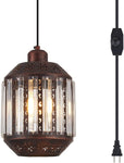 (; BRONZE; Package _9.5 x 8.2 x 8.1 inches)(Item #14) YLONG-ZS Hanging Lamps Swag Lights Plug in Pendant Light 16.4 FT Cord and Chain/Hangin