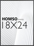 (; Black; Size: 18x24)(Item #23) Homso 18x24 Black Poster Picture Frame, Thin Aluminum Matted Frame with Plexiglass for Wall Mounting Horizo