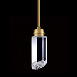 (Item #201) (;;) MOTINI 1-Light Cylinder Crystal Pendant Lighting in Gold Brushed Brass Finish Glass Ceiling Hanging LED Pendant Light Fixtures f