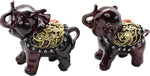 (; Brown; Product 6.34 x 4.45 x 3.74 inches)(Item #87) LeYin Imitation Mahogany Pack of 2 Elephant Rich and Auspicious Ornaments Home Craft