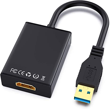 (; Black; Item 5.51 x 3.15 x 0.79 inches)(Item #797) USB to HDMI Adapter,ABLEWE USB 3.0/2.0 to HDMI 1080P Video Graphics Cable Converter wit