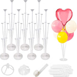 (; Clear; Package 13.78 x 7.2 x 3.78 inches)(Item #15) RUBFAC 7 Sets of Balloon Stand Kits, Clear Balloon Stand Holder for Table, Including