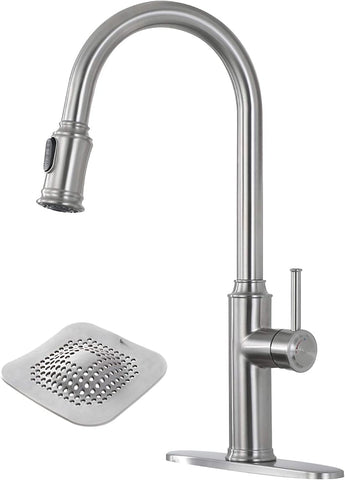 (; Silver; Item 18.8 x 9.4 x 2.2 inches)(Item #11) Awinner Kitchen Sink Faucet with Pull Out Sprayer, 360 Degree Swivel Single Handle Faucet