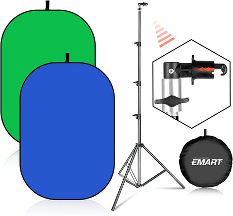 (; Blue,green; Package 27 x 25.5 x 4.5 inches)(Item #24) EMART Green Screen Backdrop with Stand, 5x6.5ft Pop Up Collapsible Background, 2-in-