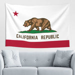 (; WHITE; )(Item #611) California State Tapestry, California Republic Bear State Flag Wall Hanging Tapestries For Home Office Dorm Indoor An