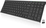 (; Black; Item 14.5 x 4.9 x 0.6 inches)(Item #18) Arteck HW193 2.4G Wireless Keyboard Stainless Steel Ultra Slim Full Size Keyboard with Num