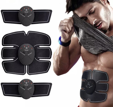 Abdominal Muscle Toner Rechargeable ABS Stimulator, Portable Wireless Muscle Trainer for Men Women,6 Modes with 10 Levels Intelligent EMS Ho