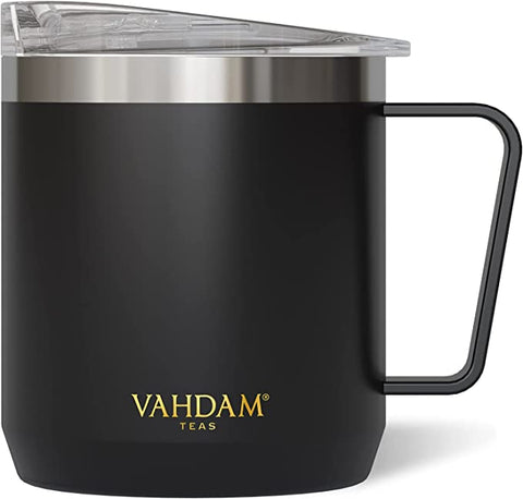 (Item #72) (Similar, Xmas Edition)Stainless Steel Coffee Mug with Handle 10.1oz/300ml (Black) | Vacuum Insulated, Double Wall, Sweat-proof M