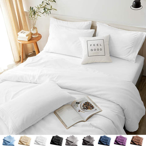 (; White; Package 13.35 x 11.54 x 4.69 inches)(Item #754) LBRO2M Bed Sheets Set Full Size 6 Piece 16 Inches Deep Pocket 1800 Thread Count 10