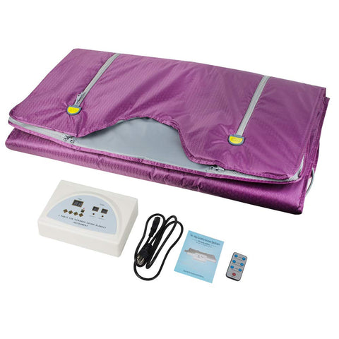 (; Purple; Package _ 18 x 15 x 10 inches)(Item #13) Funwill Far Infrared Sauna Blanket, 2 Zone Controller Digital Heat Sauna Slimming Blanke