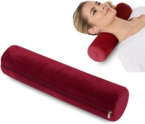 (Item #53) (SIMILAR ITEM;Memory Foam;) Round Cervical Roll Cylinder Bolster Pillow, Memory Foam Removable Washable Cover, Ergonomically Desi