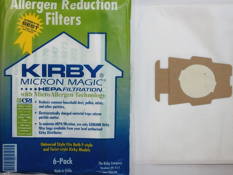 (; ; )(Item #12) Kirby 6 Universal & F Style White Cloth Micron Vacuum Bags + 2 Belts fits Sentria Generation 3, 4, 5, 6, 7, Ultimate, Diamo